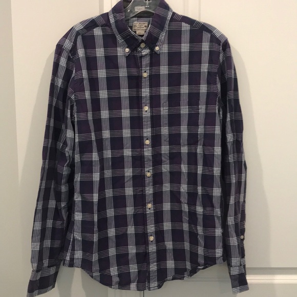 J. Crew Slim Fit Purple Plaid Button Up Size M - Picture 3 of 7